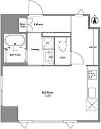 品川港南テラス 5階ワンルームの間取り