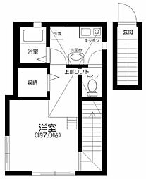 ヴィエント下井草 2階1Kの間取り