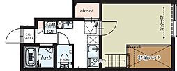MAISON SA XX 1Kの間取図画像