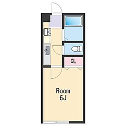 エクストリーム直川 1階1Kの間取り