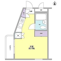 ルーニィ平町 ワンルームの間取図画像