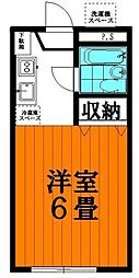 パークサイドハイツ 1Kの間取図画像