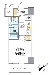 レスピール川崎 5階1Kの間取り