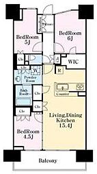 パークホームズ流山セントラルパーク 10階3LDKの間取り
