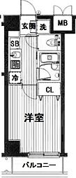 アルテリア浜松町 1Kの間取図画像