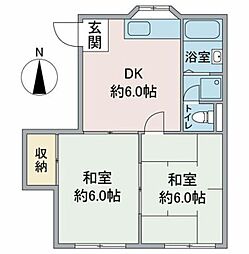 ユアーズハイム 2DKの間取図画像