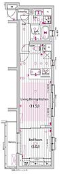GALAHILLS武蔵小山 1LDKの間取図画像