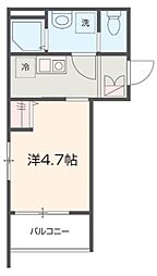 MELDIA京成稲毛 1階1Kの間取り