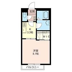 フワイエドII 3階1Kの間取り