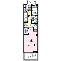 レジデンス・リーキ 1階1Kの間取り