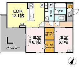 あざみ野ロイヤルハイツ 2LDKの間取図画像
