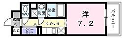 ロイヤルパーク 2階1Kの間取り