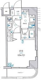 グリフィン・武蔵新城弐番館 1Kの間取図画像