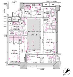オーパスレジデンス銀座イースト 11階2LDKの間取り