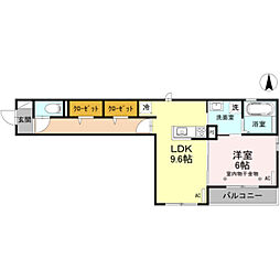 LaMaison本町 1LDKの間取図画像