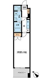 東京メトロ有楽町線 月島駅 徒歩4分の賃貸マンション 2階1Kの間取り