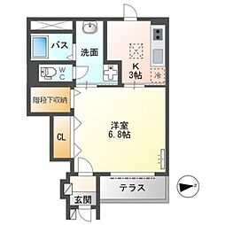仮)七隈3丁目新築賃貸アパート 1Kの間取図画像