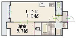 ルッシェ竹下駅前 1LDKの間取図画像