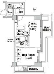 コンフォリア市谷薬王寺 4階1LDKの間取り