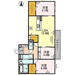 スペチアーレ墨江 3LDKの間取図画像