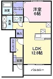 パレスハーモニー 1LDKの間取図画像