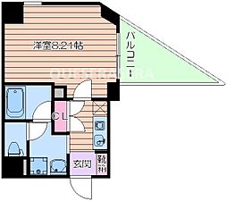 ウィンベル同心1丁目 4階1Kの間取り
