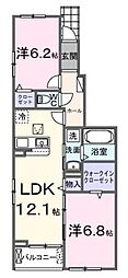 ブリッサ パラシオ 1階2LDKの間取り