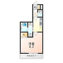 JR阪和線 上野芝駅 徒歩17分の賃貸アパート 3階1Kの間取り