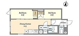 COMFORIA本駒込一丁目 2DKの間取図画像
