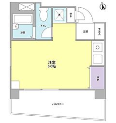 セントル四ッ谷 4階ワンルームの間取り