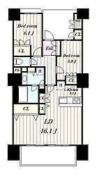 オラリオンサイト3番館 2LDKの間取図画像
