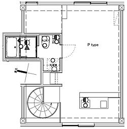 パルティータ四つ木 3階ワンルームの間取り