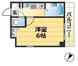 エステムコート神戸・県庁前 5階1Kの間取り