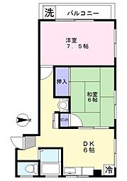 NCビル 2階2DKの間取り