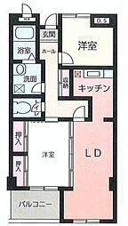 ハタノ第2ビル 2LDKの間取図画像