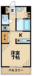 S-FORT八王子堀之内 2階1Kの間取り