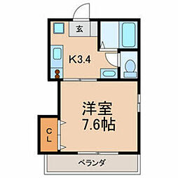エスカーラ真間 1Kの間取図画像