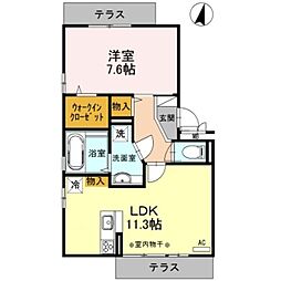 シュピナート 1LDKの間取図画像