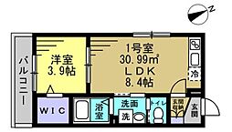 AJ新松戸039 1LDKの間取図画像