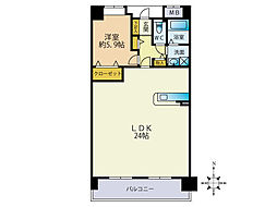 リジェール箱崎 1LDKの間取図画像