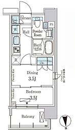 PARKAXIS上野EAST 1DKの間取図画像