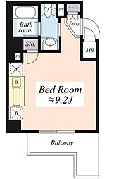駒場パークサイドヒルズ 3階ワンルームの間取り