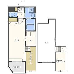 リアンレガーロ井尻ステーションWEST館 1Kの間取図画像