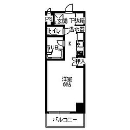 スカイクレスト ワンルームの間取図画像