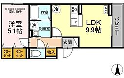 D Paina 矢向 1LDKの間取図画像