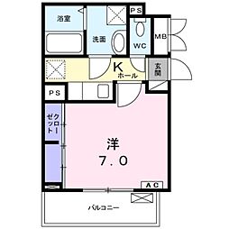 リアン・アミ 1Kの間取図画像