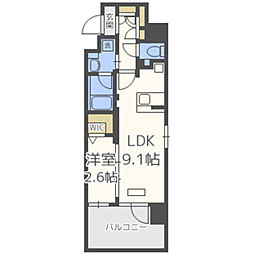 グランフォーレプライム六本松 1LDKの間取図画像
