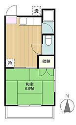 セカンドヴィラ 2階1DKの間取り