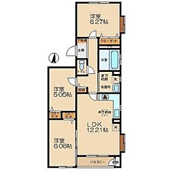 バニヤンN 3階3LDKの間取り