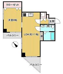 サンスプレンダー吾妻橋 1LDKの間取図画像